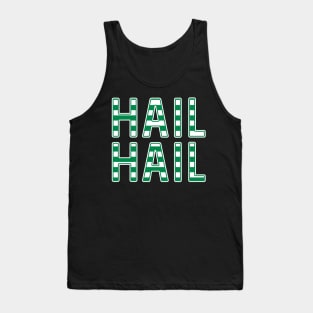 Hail Hail, Glasgow Celtic Football Club Green and White Striped Text Design Tank Top